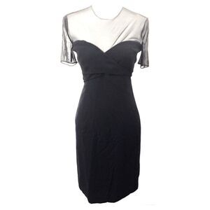Giorgio Armani Vintage Black Illusion Neck Dress